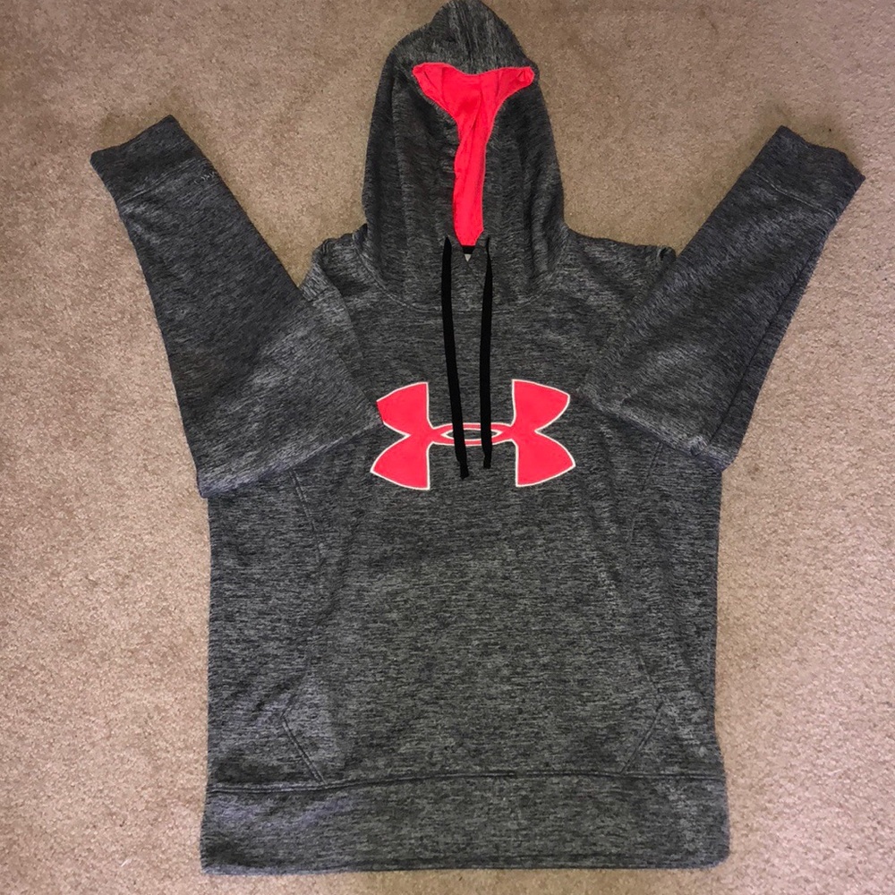 Under armour gray and hot pink sweatshirt